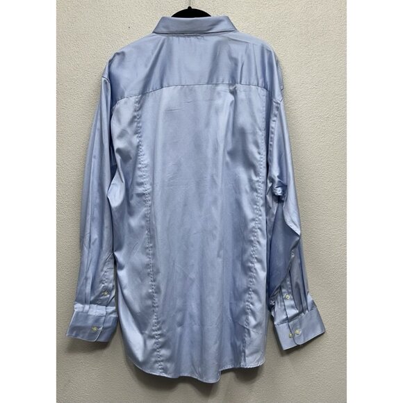 Calvin Klein Men’s Button Up Dress Shirt Size XL Blue Office Business Formal - Picture 4 of 7